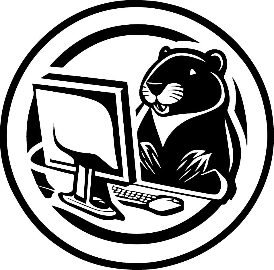 Logo du site représentant un castor face à un ordinateur.